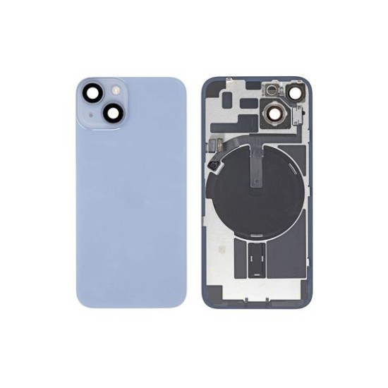 Γνήσιο Πίσω Γυαλί με NFC Flex/Flash & Camera lens για iPhone 14 – Blue Pulled