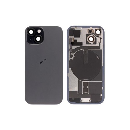 Γνήσιο Πίσω Γυαλί με NFC Flex/Flash & Camera lens για iPhone 15 – Black Pulled