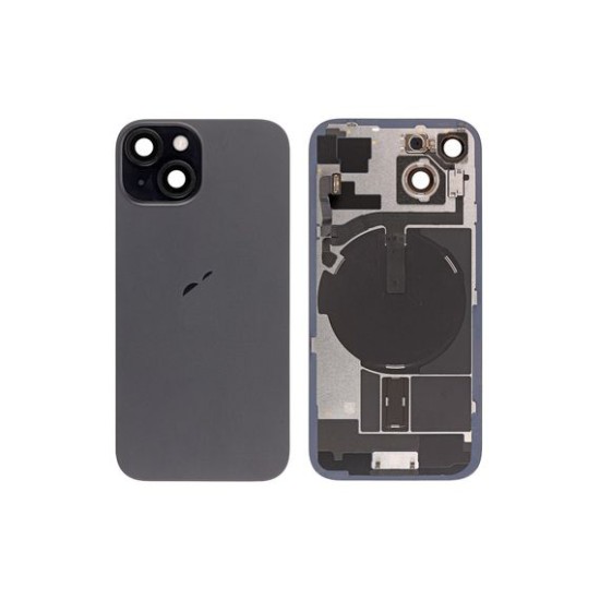 Γνήσιο Πίσω Γυαλί με NFC Flex/Flash & Camera lens για iPhone 15 – Black Pulled