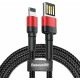 Baseus Cafule Special Edition Braided USB-A to Lightning Cable Κόκκινο 1m