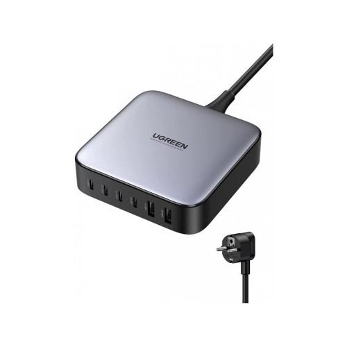 Ugreen Βάση Φόρτισης GaN με 2 Θύρες USB-A και 4 Θύρες USB-C 200W Power Delivery / Quick Charge 2.0 σε Μαύρο χρώμα