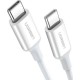 Ugreen USB 2.0 Cable USB-C male - USB-C 60W PD Λευκό 2m