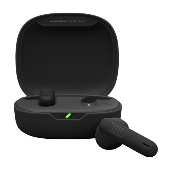 JBL Wave Flex 2 Earbud Bluetooth Handsfree Ακουστικά με Αντοχή στον Ιδρώτα και Θήκη Φόρτισης Μαύρα