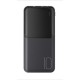 XO Lighted Power Bank 10000mAh με 2 Θύρες USB-A και Θύρα USB-C Μαύρο