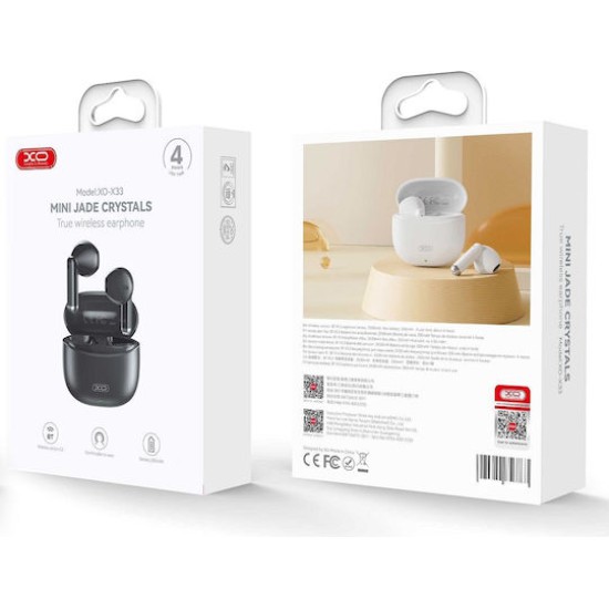 XO Tws In-ear Bluetooth Handsfree Ακουστικά με Θήκη Φόρτισης Μαύρα