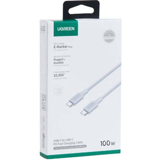 Ugreen USB 2.0 Cable USB-C male - USB-C 100W PD Γκρι 2m