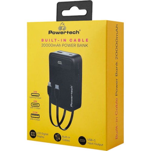Powertech Power Bank 20000mAh 22.5W με Θύρα USB-A Power Delivery / Quick Charge 4.0 Μαύρο