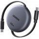 Ugreen Retractable USB 2.0 Cable USB-C male - USB-C 100W PD Μαύρο 1m