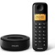 Philips D160 Ασύρματο Τηλέφωνο με Ελληνικό Μενού Μαύρο