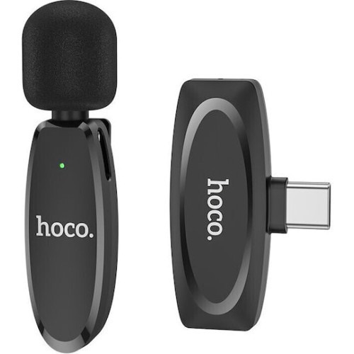Hoco L15 Ασύρματο Πυκνωτικό Μικρόφωνο Πέτου, Clip On για Φωνητικά Type C