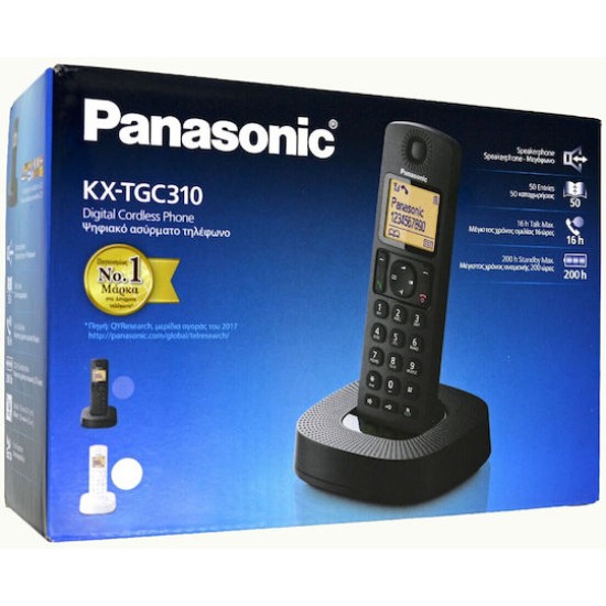 Panasonic KX-TGC310 Ασύρματο Τηλέφωνο με Ελληνικό Μενού Λευκό