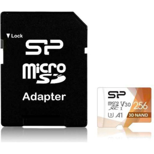 Silicon Power Superior Pro microSDXC 256GB Class 10 U3 V30 A1 UHS-I με αντάπτορα