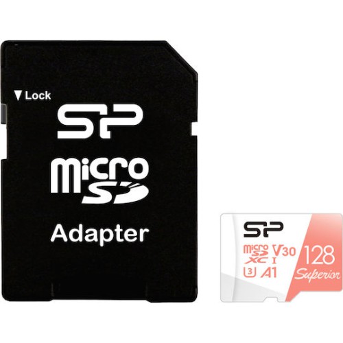 Silicon Power Superior SDXC 128GB Class 10 V30 UHS-I με αντάπτορα
