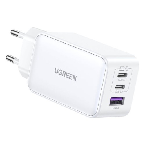 Ugreen Φορτιστής Χωρίς Καλώδιο με Θύρα USB-A και 2 Θύρες USB-C 65W Λευκός CD244