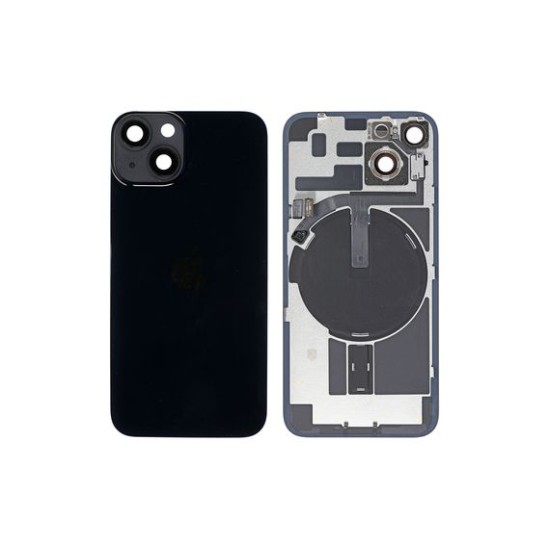 Γνήσιο Πίσω Γυαλί με NFC Flex/Flash & Camera lens για iPhone 14 – Black Pulled