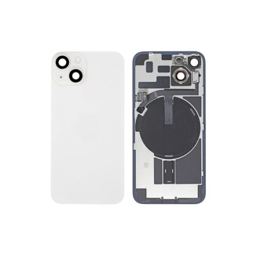 Γνήσιο Πίσω Γυαλί με NFC Flex/Flash & Camera lens για iPhone 14 – White Pulled