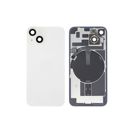 Γνήσιο Πίσω Γυαλί με NFC Flex/Flash & Camera lens για iPhone 14 – White Pulled