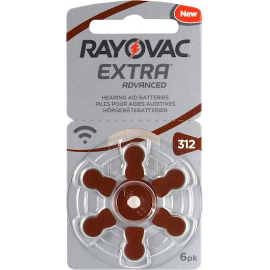 Rayovac Extra Advanced Μπαταρίες Ακουστικών Βαρηκοΐας 312 1.45V 6τμχ