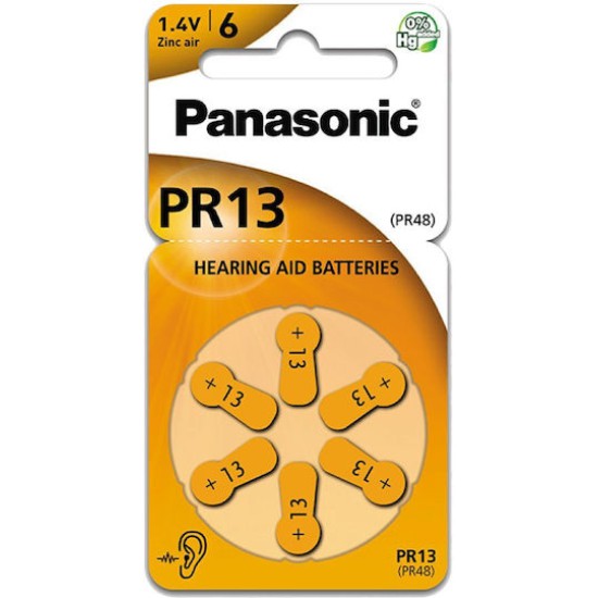 Panasonic Μπαταρίες Ακουστικών Βαρηκοΐας 13 1.45V 6τμχ