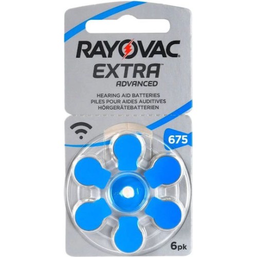 Rayovac Extra Advanced Μπαταρίες Ακουστικών Βαρηκοΐας 675 1.45V 6τμχ