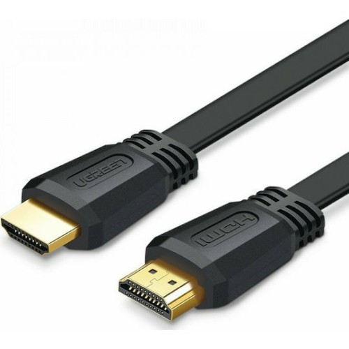 Ugreen HDMI 2.0 Flat Cable HDMI male - HDMI male 1.5m Μαύρο