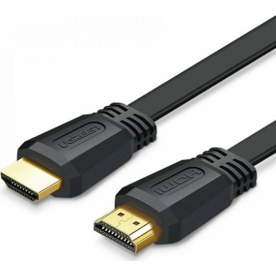 Ugreen HDMI 2.0 Flat Cable HDMI male - HDMI male 1.5m Μαύρο
