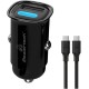 Powertech Φορτιστής Αυτοκινήτου 30W 3A Γρήγορης Φόρτισης με Θύρες: 1xUSB 1xType-C Μαύρος