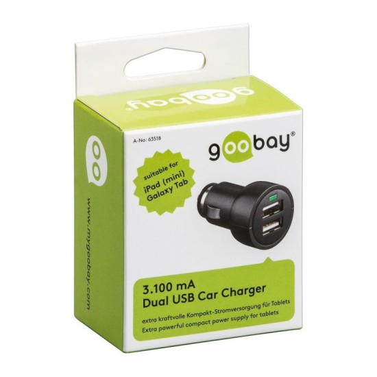 Τροφοδοτικό αυτοκινήτου goobay 12V σε 1x USB 1A μαύρο