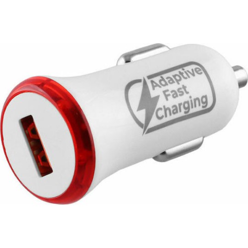 Lime Φορτιστής Αυτοκινήτου 20W 2.4A Γρήγορης Φόρτισης με μία Θύρα: 1xUSB Λευκός