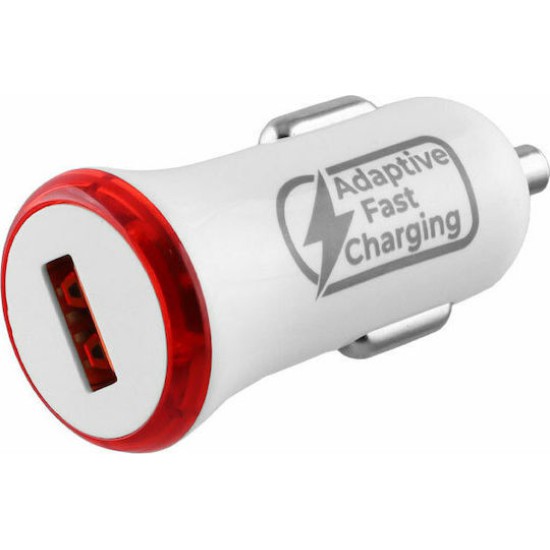 Lime Φορτιστής Αυτοκινήτου 20W 2.4A Γρήγορης Φόρτισης με μία Θύρα: 1xUSB Λευκός
