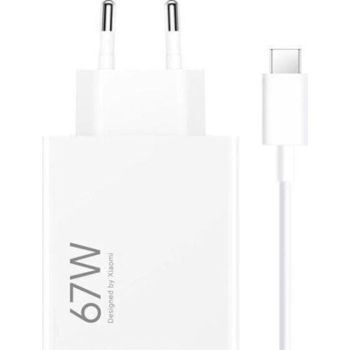 Xiaomi Φορτιστής με Θύρα USB-A και Καλώδιο USB-C 67W Power Delivery Λευκός