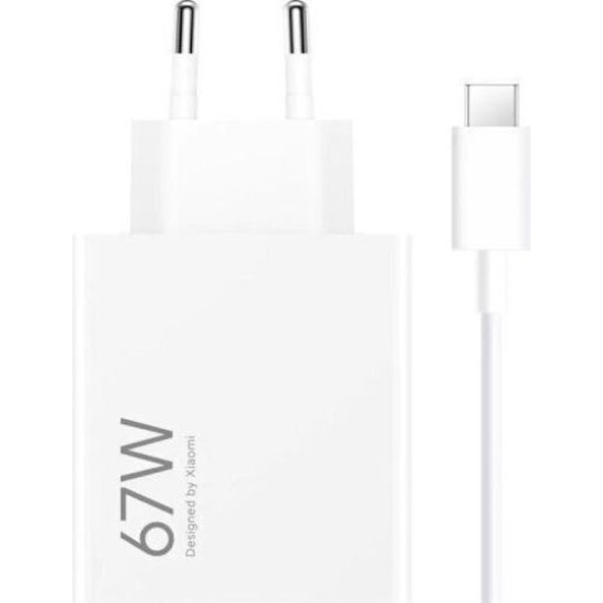Xiaomi Φορτιστής με Θύρα USB-A και Καλώδιο USB-C 67W Power Delivery Λευκός
