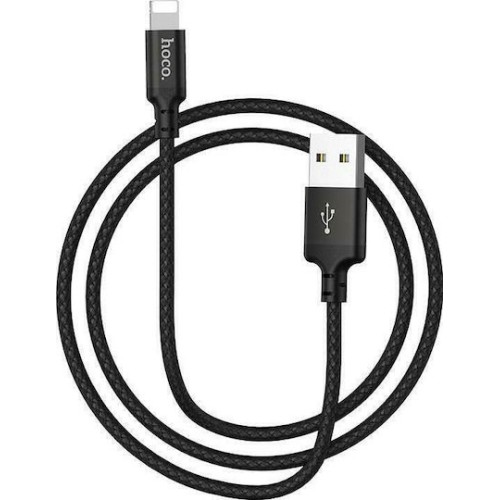 Hoco X14 Times Speed Braided USB-A to Lightning Cable Μαύρο 2m (HOC-X14ip)