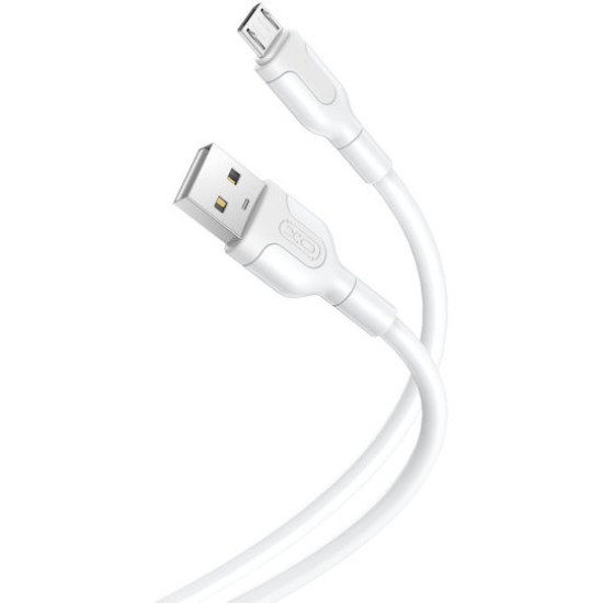 XO NB212 Regular USB 2.0 to micro USB Cable Λευκό 1m