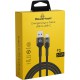 Powertech Braided USB 3.0 Cable USB-C male - USB-A 60W Μαύρο 1m