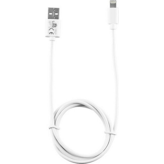 Lime Regular USB to Lightning Cable Λευκό 1m (LUL01)