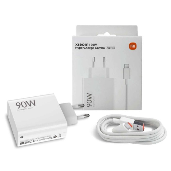 Xiaomi Φορτιστής GaN με Θύρα USB-A και Καλώδιο USB-C 90W Λευκός 