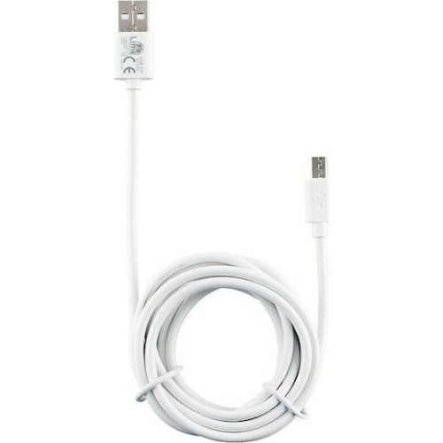 Lime Regular USB 2.0 to micro USB Long Cable Λευκό 2m (LUM02)