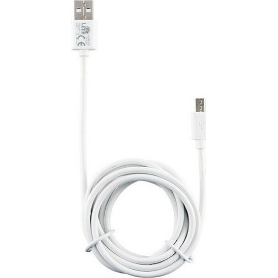 Lime Regular USB 2.0 to micro USB Long Cable Λευκό 2m (LUM02)