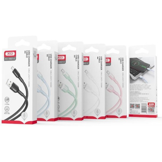 XO NB212 USB to Lightning Cable Λευκό 1m