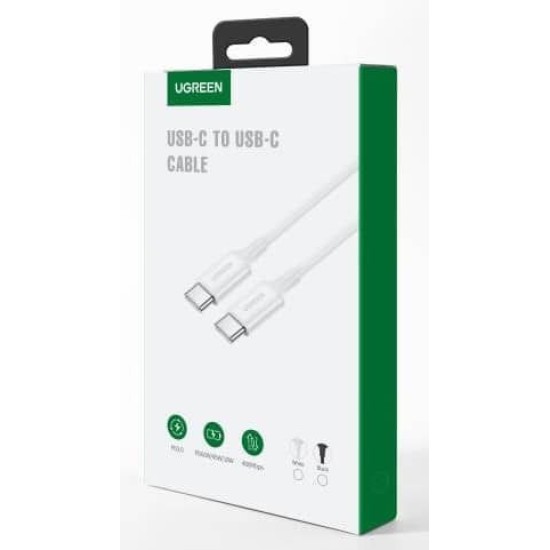 Ugreen US264 USB 2.0 Cable USB-C male - USB-C 60W Λευκό 2m