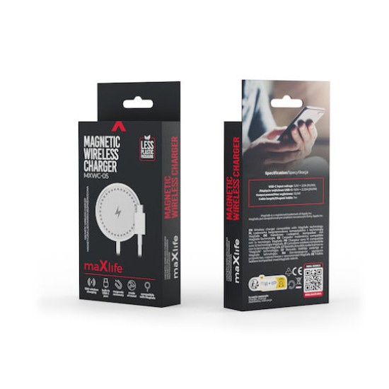 Maxlife Φορτιστής Magsafe 15W Λευκός