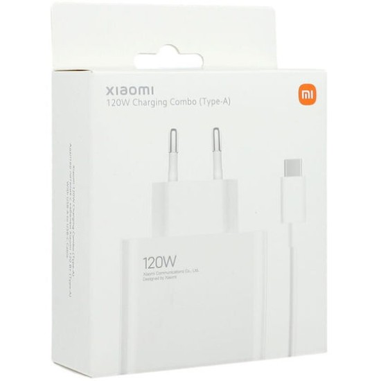 Xiaomi Φορτιστής με Θύρα USB-A και Καλώδιο USB-C 120W Λευκός