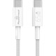 Powertech Braided USB 2.0 Cable USB-C male - USB-C 65W Λευκό 1m