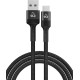 Powertech Braided USB 3.0 Cable USB-C male - USB-A 60W Μαύρο 1m