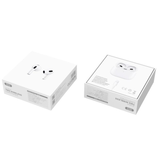 XO Q4 Earbud Bluetooth Handsfree Ακουστικά με Θήκη Φόρτισης Λευκά