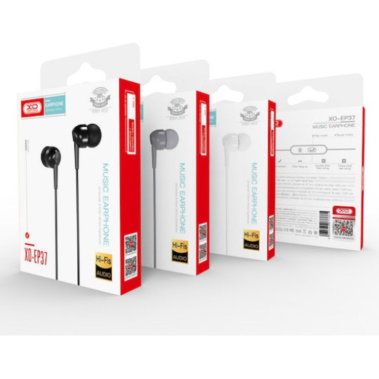 XO Ep37 In-ear Handsfree Ακουστικά με Βύσμα 3.5mm Λευκό
