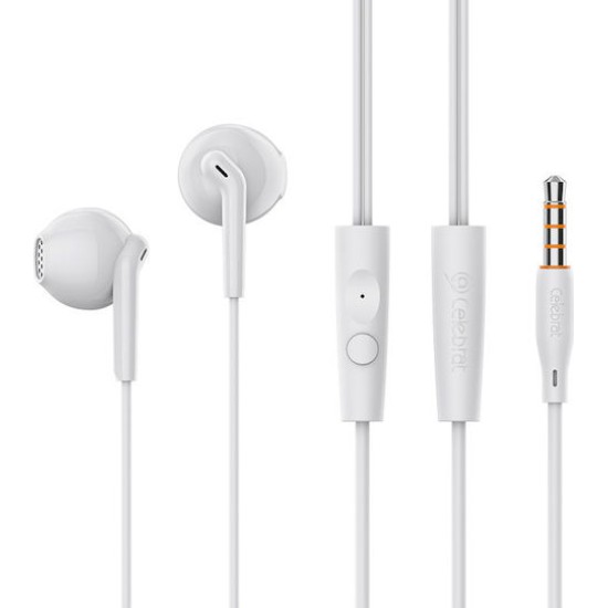 Celebrat G34-WH In-ear Handsfree Ακουστικά με Βύσμα 3.5mm Λευκό