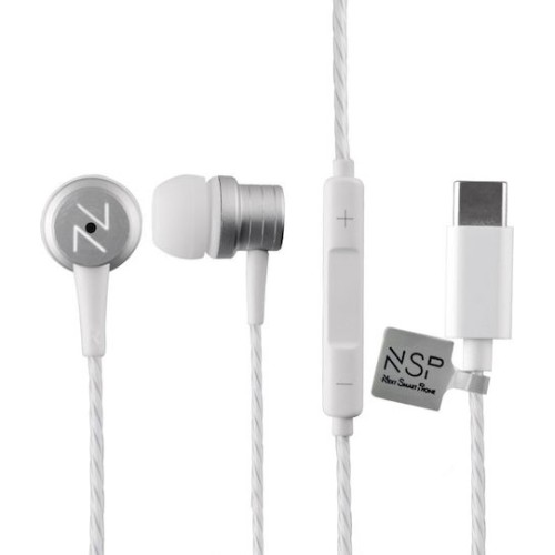 NSP HN28 In-ear Handsfree με Βύσμα USB-C Λευκό