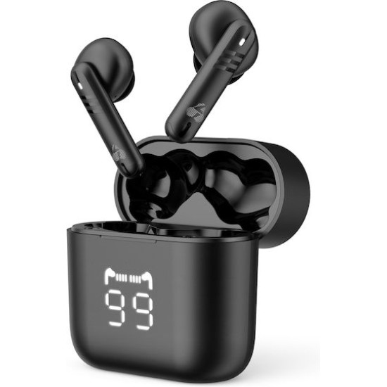 Powertech PT-1227 In-ear Bluetooth Handsfree Ακουστικά με Θήκη Φόρτισης Μαύρα